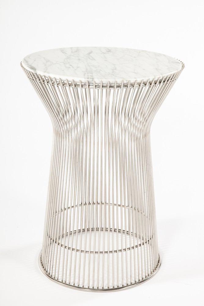 Control Brand The Fishburne Side Table With White Carrera Style Marble Top