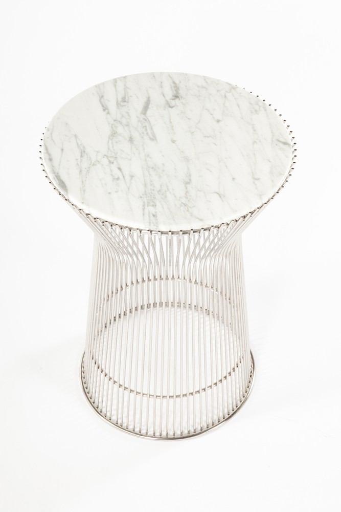 Control Brand The Fishburne Side Table With White Carrera Style Marble Top