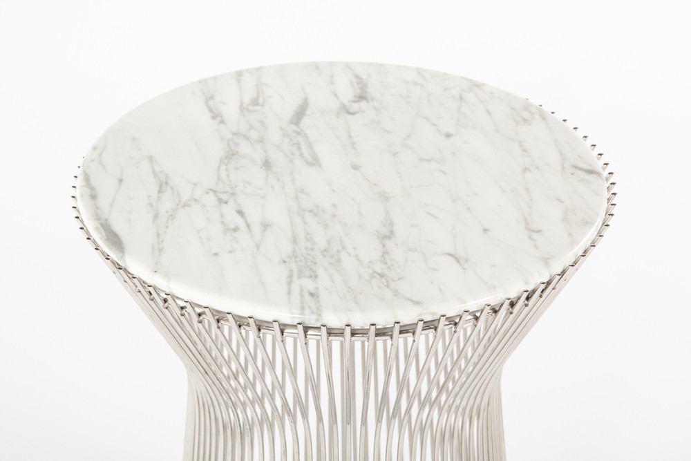 Control Brand The Fishburne Side Table With White Carrera Style Marble Top