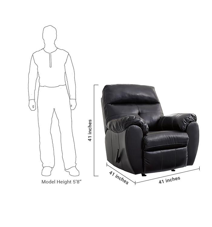 Flash Furniture Benchcraft Bastrop Rocker Recliner In Midnight Durablend