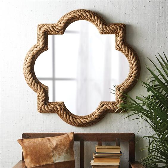 Tozai Home Quatrefoil Rope Mirror Jute