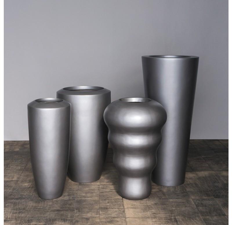 Gold Leaf Design Group Amore Floor Planter - Pewter