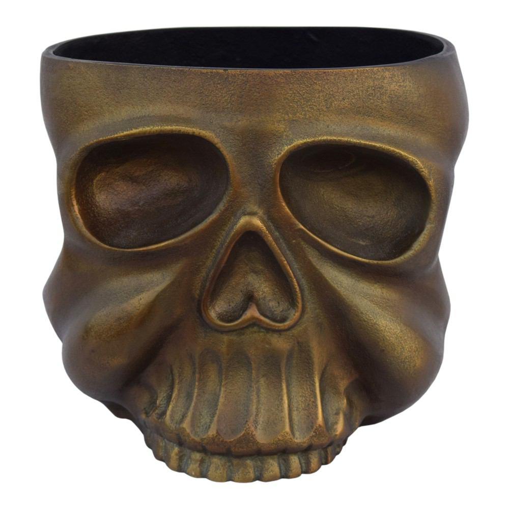 Moe's Home Collection Metal Skull Planter