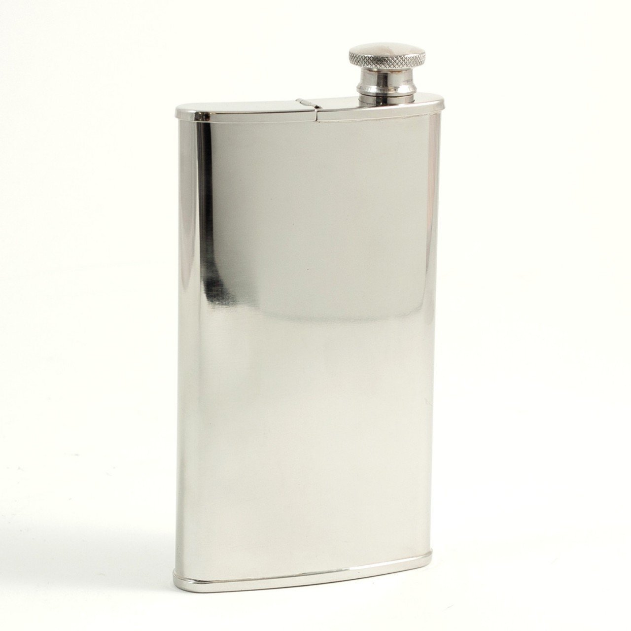 Bey-Berk 4 oz. Stainless Steel Mirror Finish Flask with Cigar Storage