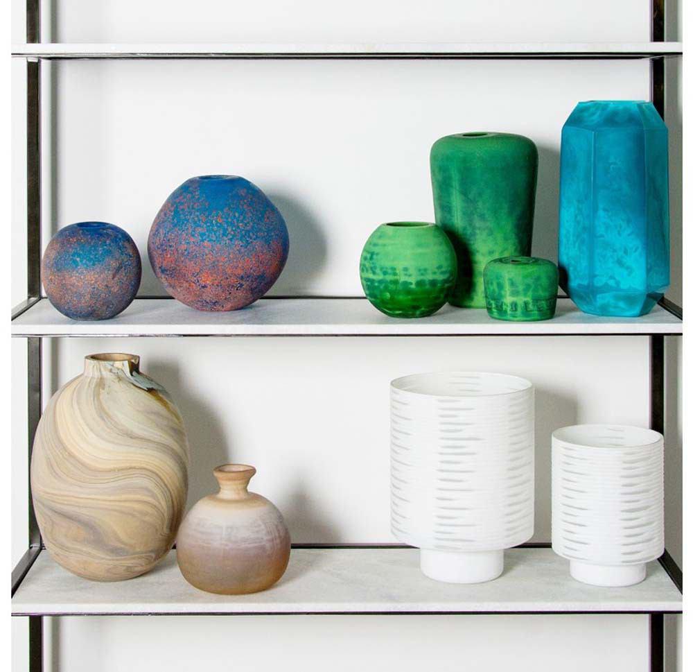 Gold Leaf Design Group Aqua Glass Vase