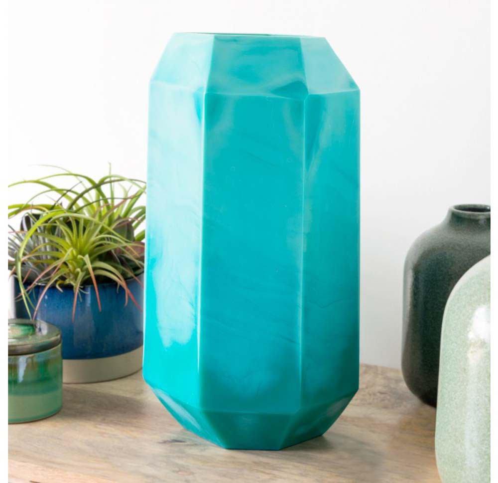 Gold Leaf Design Group Aqua Glass Vase