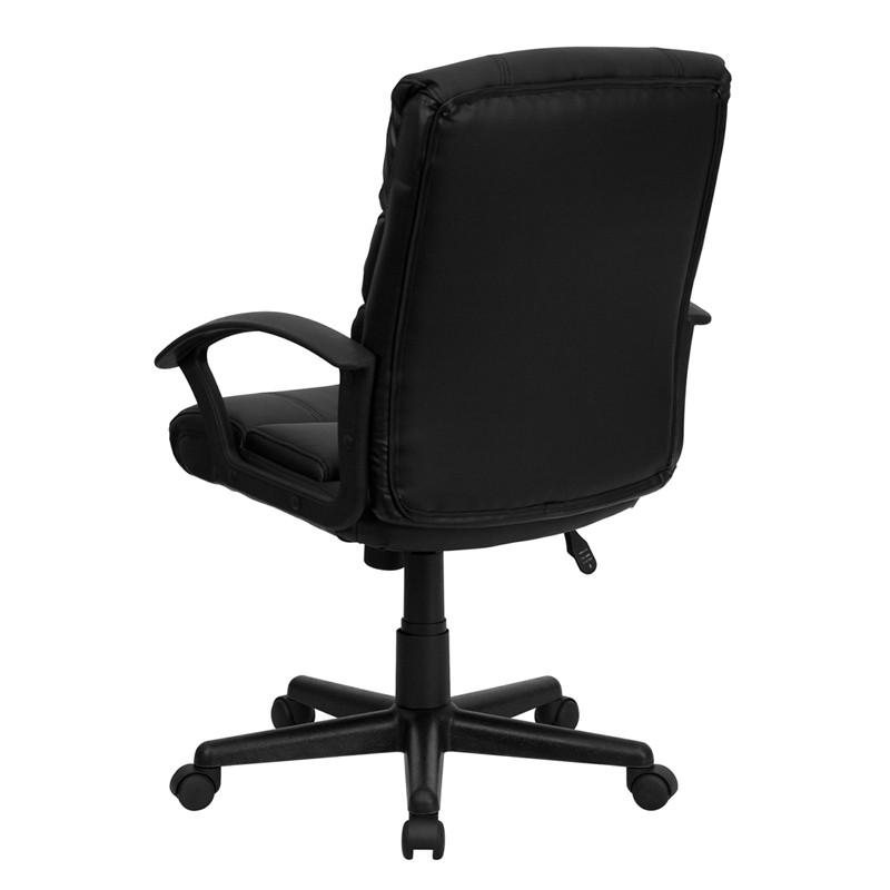 Flash Furniture Mid-Back Black Leather Swivel Task Chair