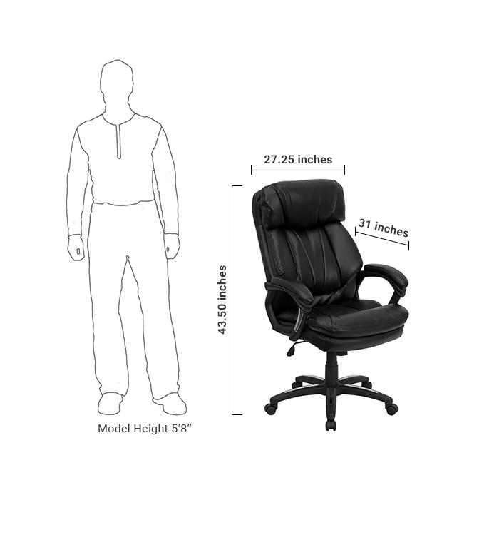 Flash Furniture High Back Black Leather Executive Swivel Office Chair