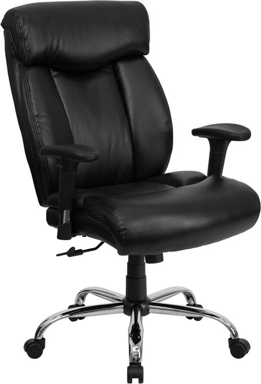Flash Furniture Hercules Series 400 Lb. Capacity Big & Tall Black Leather Executive Swivel Office Chair With Height Adjustable Arms