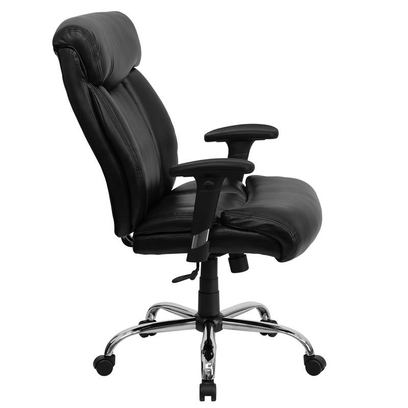 Flash Furniture Hercules Series 400 Lb. Capacity Big & Tall Black Leather Executive Swivel Office Chair With Height Adjustable Arms
