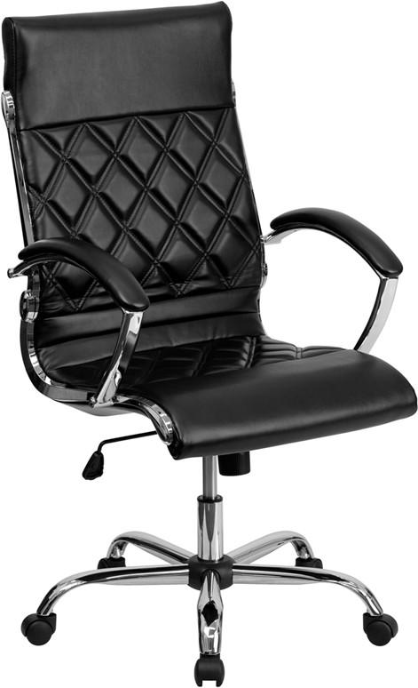 Flash Furniture High Back Designer Black Leather Executive Swivel Office Chair With Chrome Base
