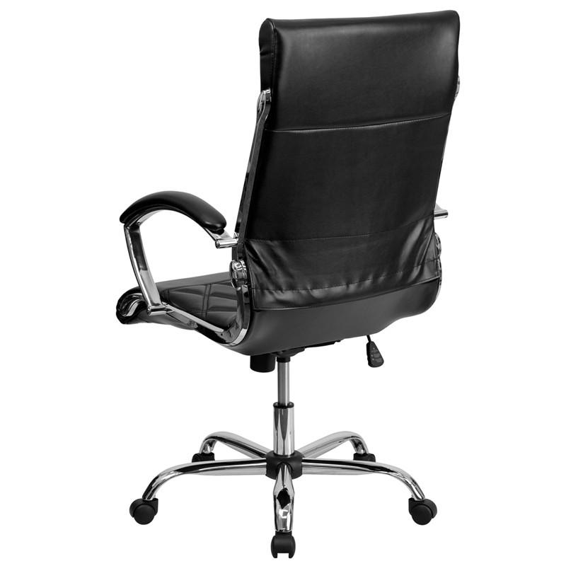 Flash Furniture High Back Designer Black Leather Executive Swivel Office Chair With Chrome Base
