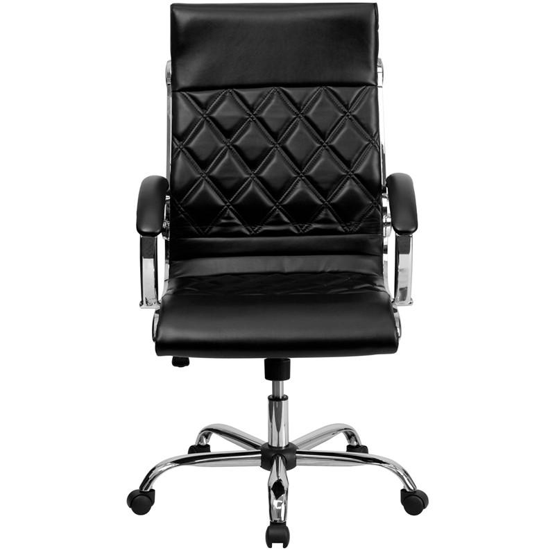 Flash Furniture High Back Designer Black Leather Executive Swivel Office Chair With Chrome Base