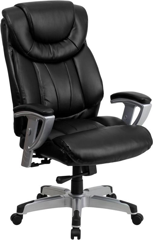 Flash Furniture Hercules Series 400 Lb. Capacity Big & Tall Black Leather Executive Swivel Office Chair With Height & Width Adjustable Arms