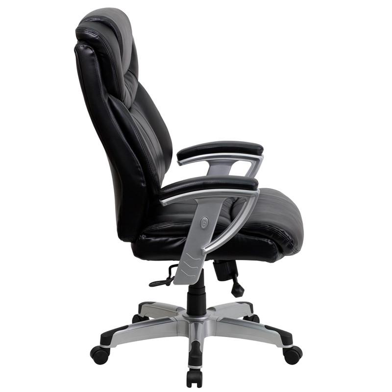 Flash Furniture Hercules Series 400 Lb. Capacity Big & Tall Black Leather Executive Swivel Office Chair With Height & Width Adjustable Arms