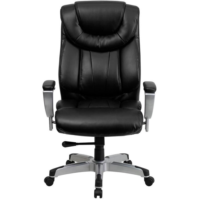 Flash Furniture Hercules Series 400 Lb. Capacity Big & Tall Black Leather Executive Swivel Office Chair With Height & Width Adjustable Arms