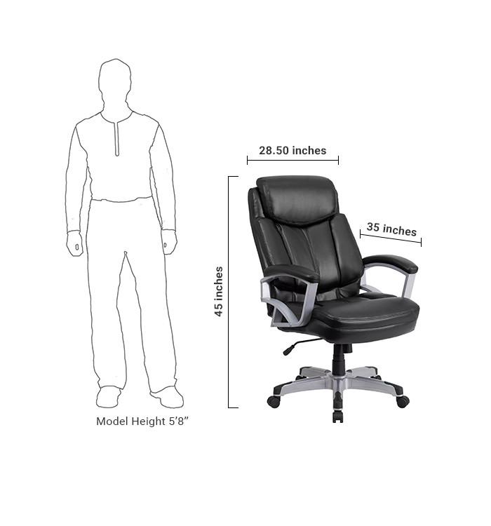 Flash Furniture Hercules Series 500 Lb. Capacity Big & Tall Black Leather Executive Swivel Office Chair