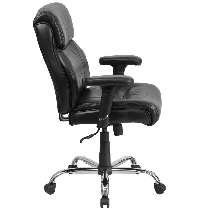 Flash Furniture Hercules Series 400 Lb. Capacity Big & Tall Black Leather Swivel Task Chair With Height Adjustable Arms