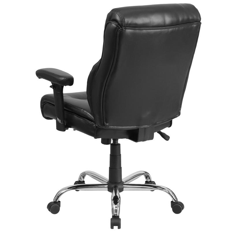 Flash Furniture Hercules Series 400 Lb. Capacity Big & Tall Black Leather Swivel Task Chair With Height Adjustable Arms