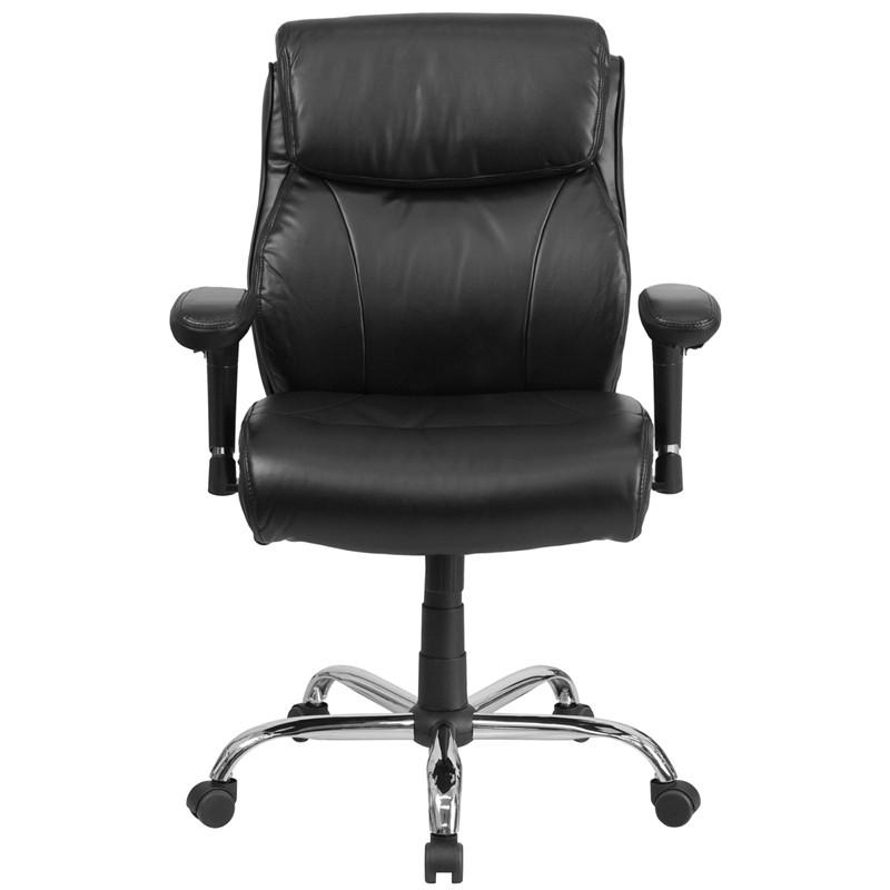 Flash Furniture Hercules Series 400 Lb. Capacity Big & Tall Black Leather Swivel Task Chair With Height Adjustable Arms