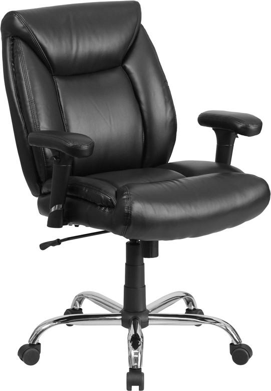 Flash Furniture Hercules Series 400 Lb. Capacity Big & Tall Black Leather Swivel Task Chair With Height Adjustable Arms