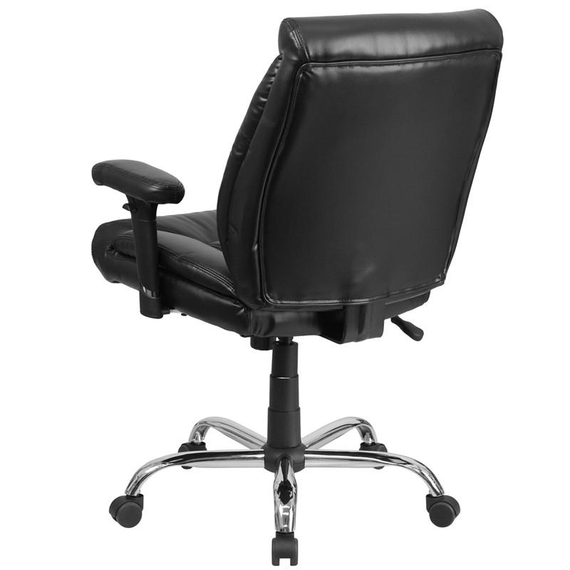 Flash Furniture Hercules Series 400 Lb. Capacity Big & Tall Black Leather Swivel Task Chair With Height Adjustable Arms