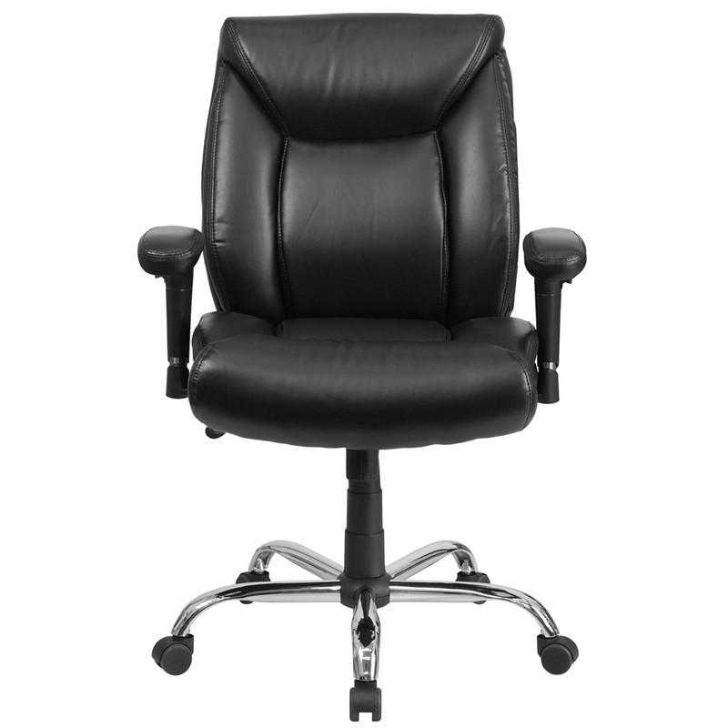 Flash Furniture Hercules Series 400 Lb. Capacity Big & Tall Black Leather Swivel Task Chair With Height Adjustable Arms