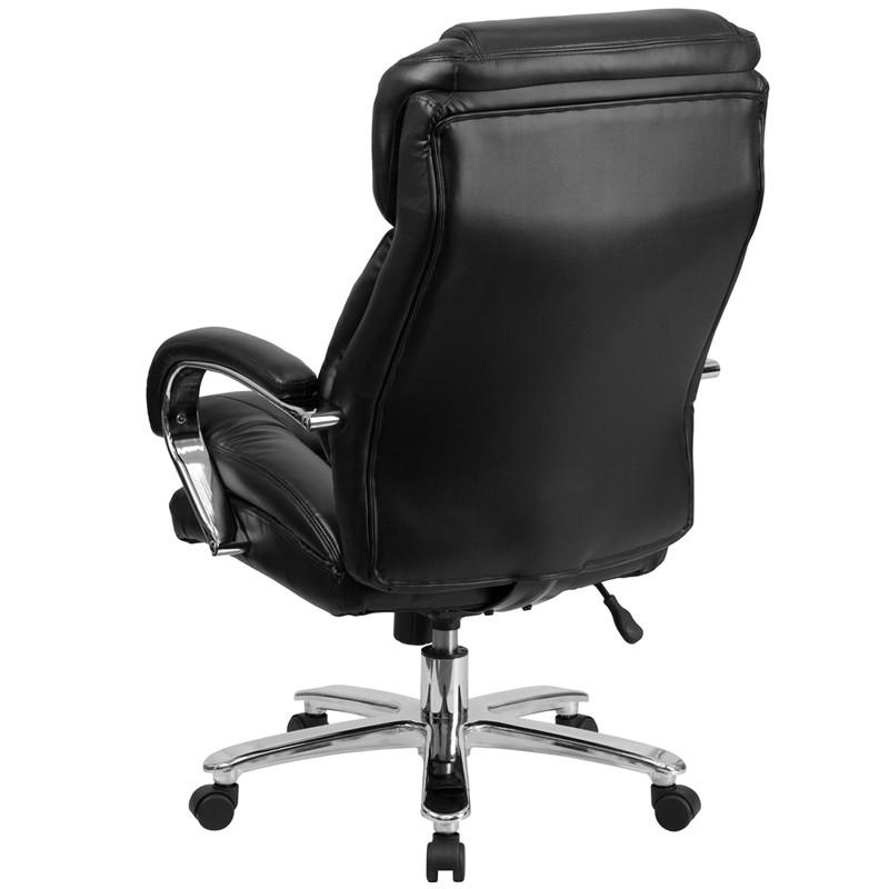 Flash Furniture Hercules Series 24/7 Intensive Use, Multi-Shift, Big & Tall 500 Lb. Capacity Black Leather Executive Swivel Chair With Loop Arms
