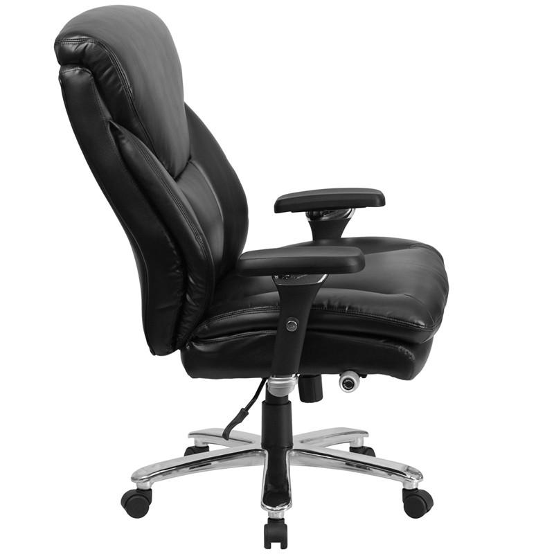 Flash Furniture Hercules Series 24/7 Intensive Use, Multi-Shift, Black Leather Executive Swivel Chair With Lumbar Support Knob