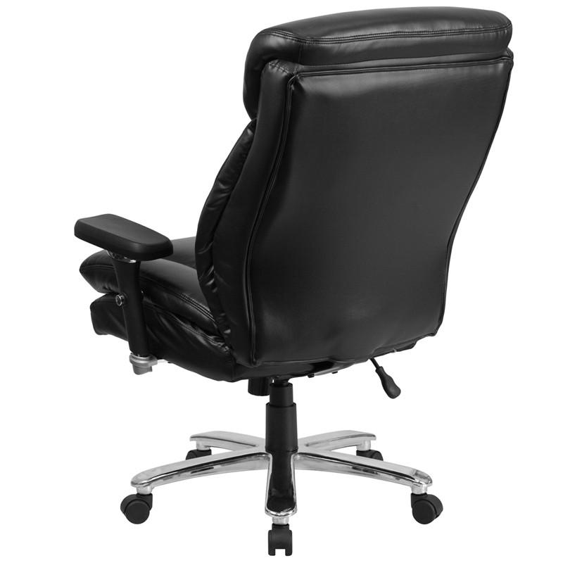 Flash Furniture Hercules Series 24/7 Intensive Use, Multi-Shift, Black Leather Executive Swivel Chair With Lumbar Support Knob