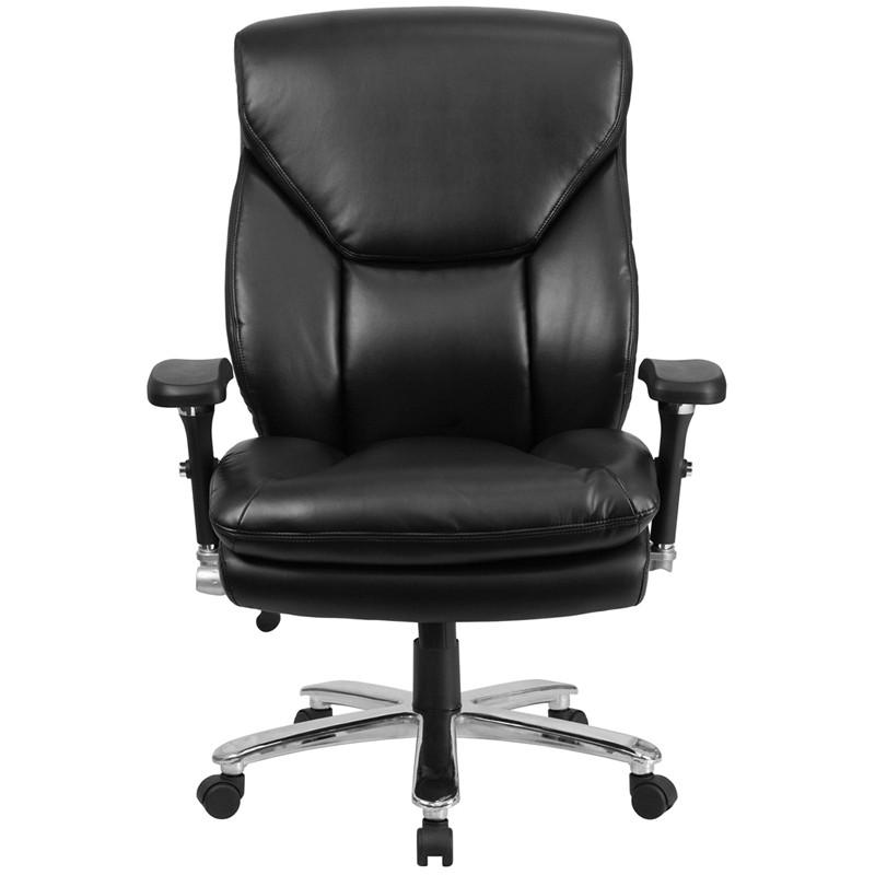 Flash Furniture Hercules Series 24/7 Intensive Use, Multi-Shift, Black Leather Executive Swivel Chair With Lumbar Support Knob