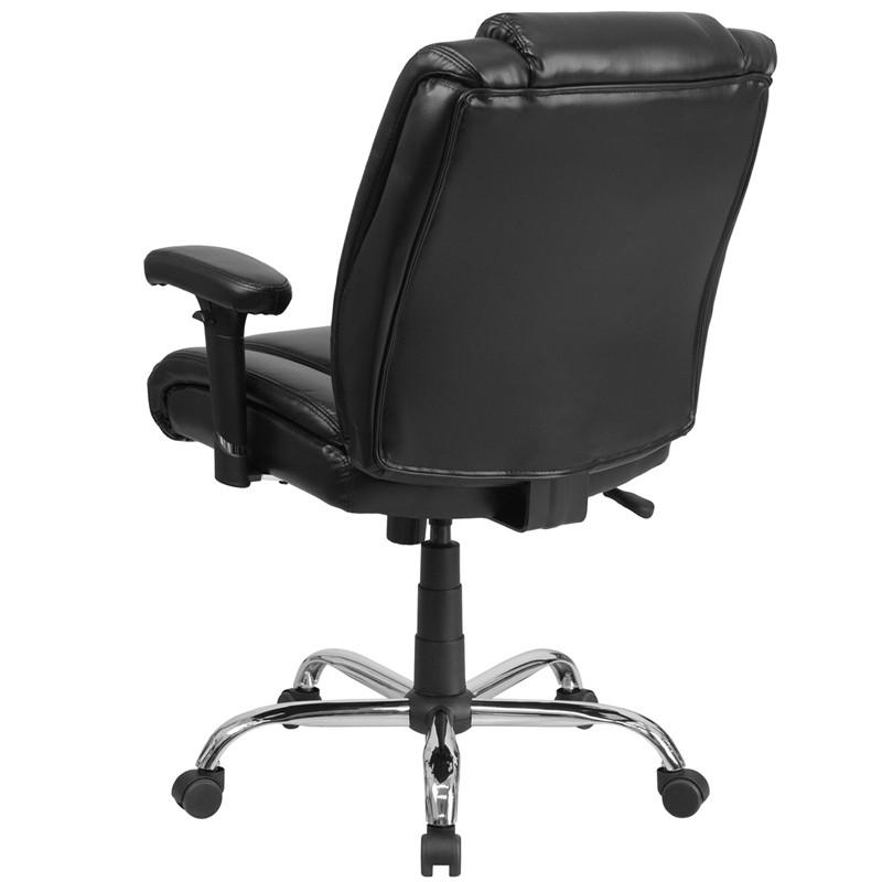 Flash Furniture Hercules Series 400 Lb. Capacity Big & Tall Black Leather Swivel Task Chair With Height Adjustable Arms