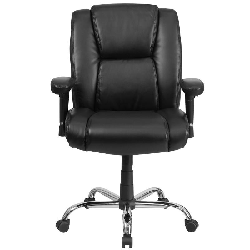 Flash Furniture Hercules Series 400 Lb. Capacity Big & Tall Black Leather Swivel Task Chair With Height Adjustable Arms