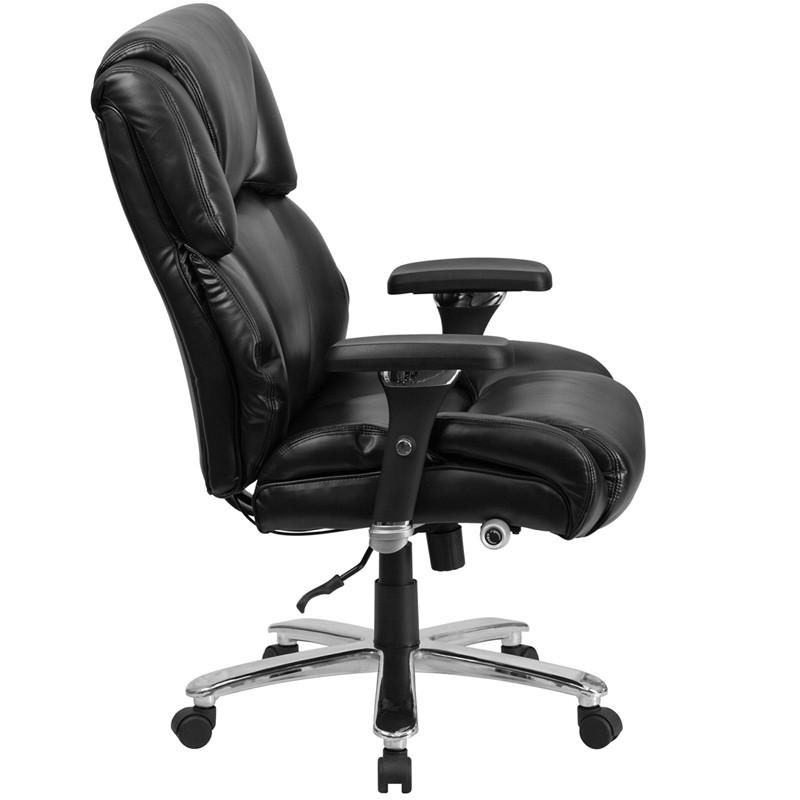 Flash Furniture Hercules Series 24/7 Intensive Use, Multi-Shift, Black Leather Executive Swivel Chair With Lumbar Support Knob