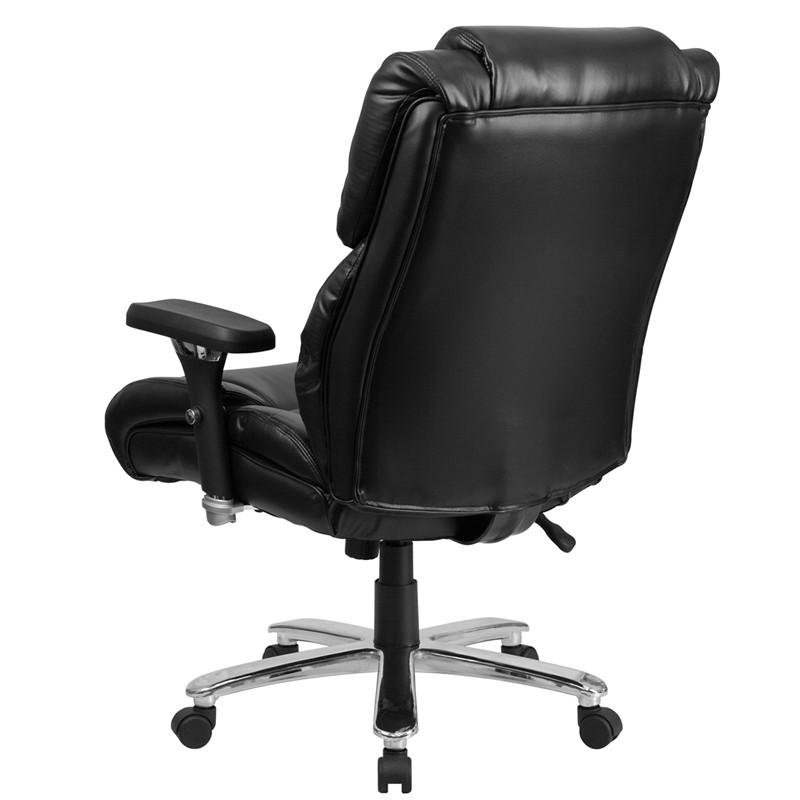 Flash Furniture Hercules Series 24/7 Intensive Use, Multi-Shift, Black Leather Executive Swivel Chair With Lumbar Support Knob