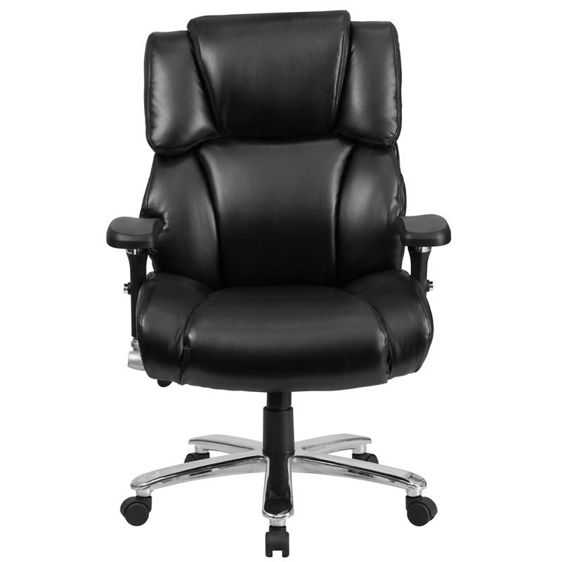 Flash Furniture Hercules Series 24/7 Intensive Use, Multi-Shift, Black Leather Executive Swivel Chair With Lumbar Support Knob