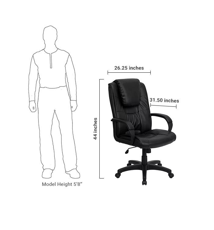 Flash Furniture High Back Black Leather Executive Swivel Office Chair