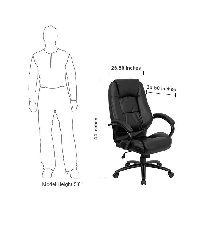 Flash Furniture High Back Black Leather Executive Swivel Office Chair