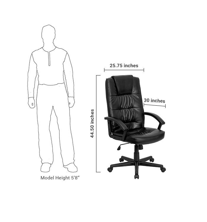 Flash Furniture High Back Black Leather Executive Swivel Office Chair