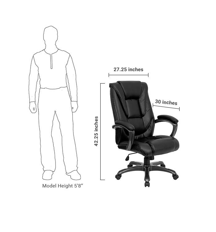 Flash Furniture High Back Black Leather Executive Swivel Office Chair