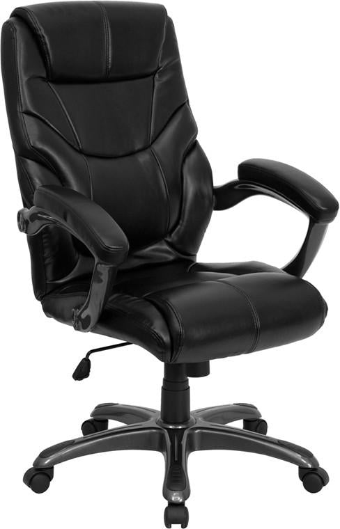 Flash Furniture High Back Black Leather Overstuffed Executive Swivel Office Chair