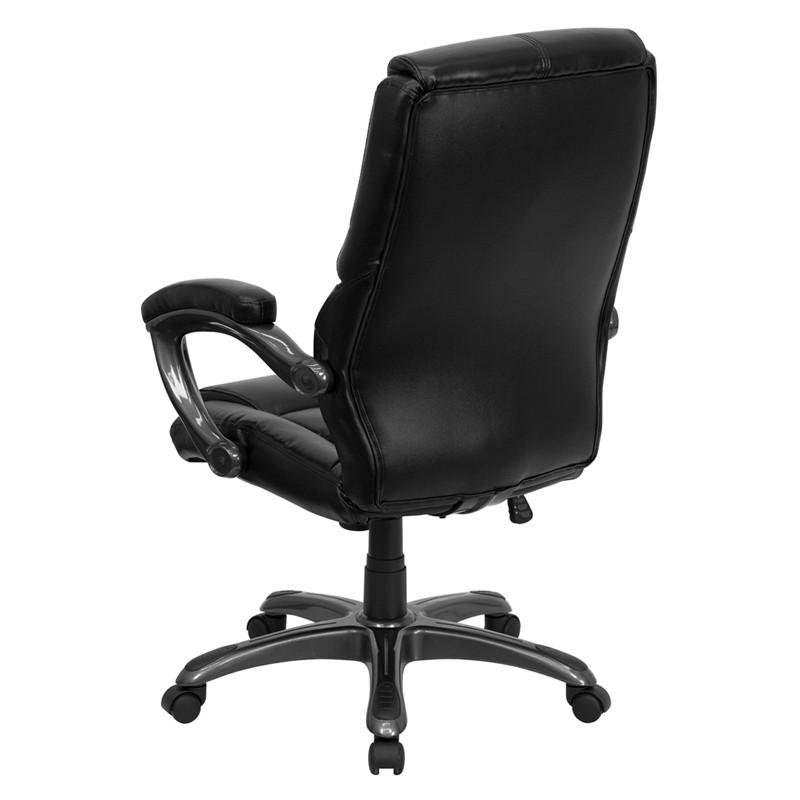 Flash Furniture High Back Black Leather Overstuffed Executive Swivel Office Chair