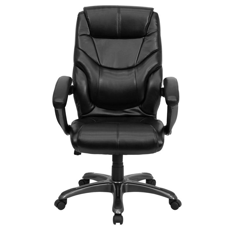 Flash Furniture High Back Black Leather Overstuffed Executive Swivel Office Chair