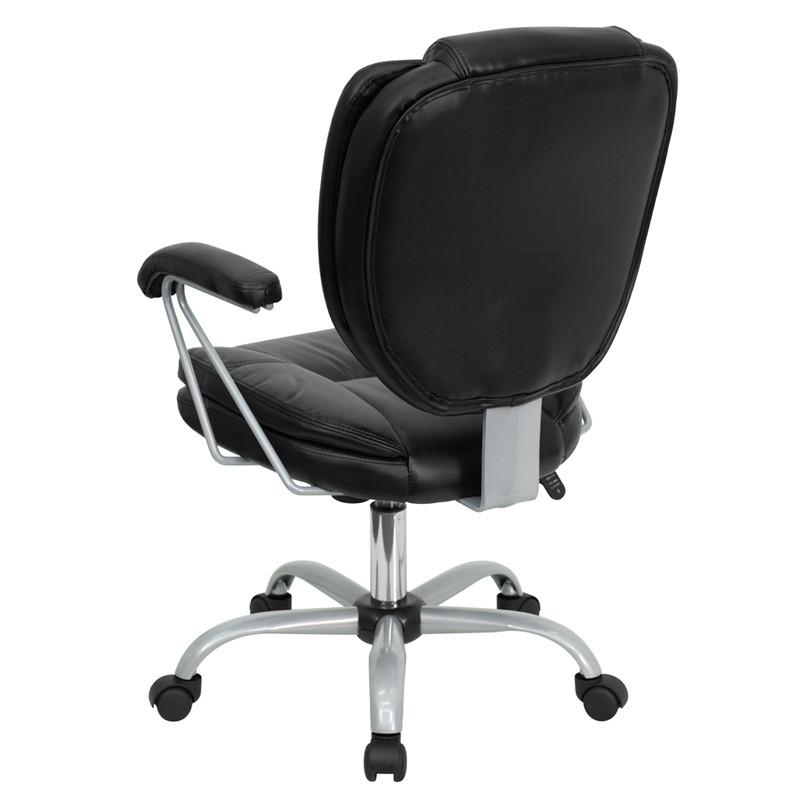 Flash Furniture Mid-Back Black Leather Swivel Task Chair