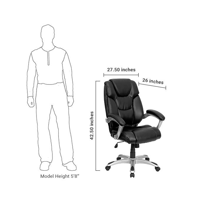 Flash Furniture High Back Black Leather Executive Swivel Office Chair