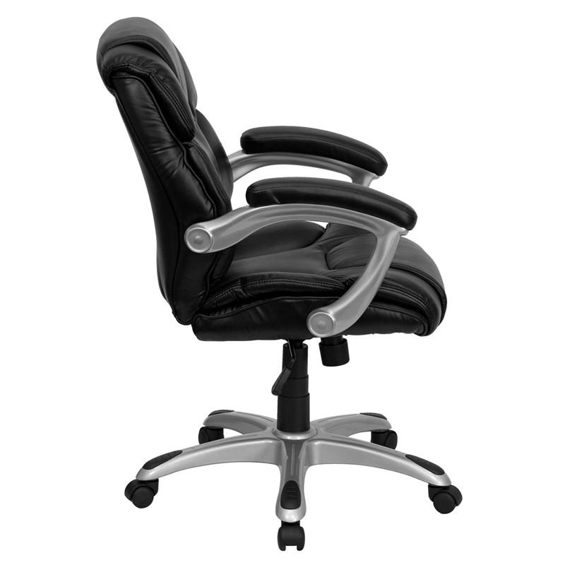 Flash Furniture Mid-Back Black Leather Swivel Task Chair