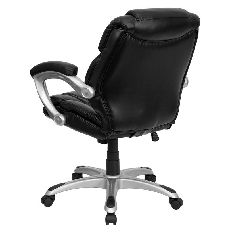 Flash Furniture Mid-Back Black Leather Swivel Task Chair