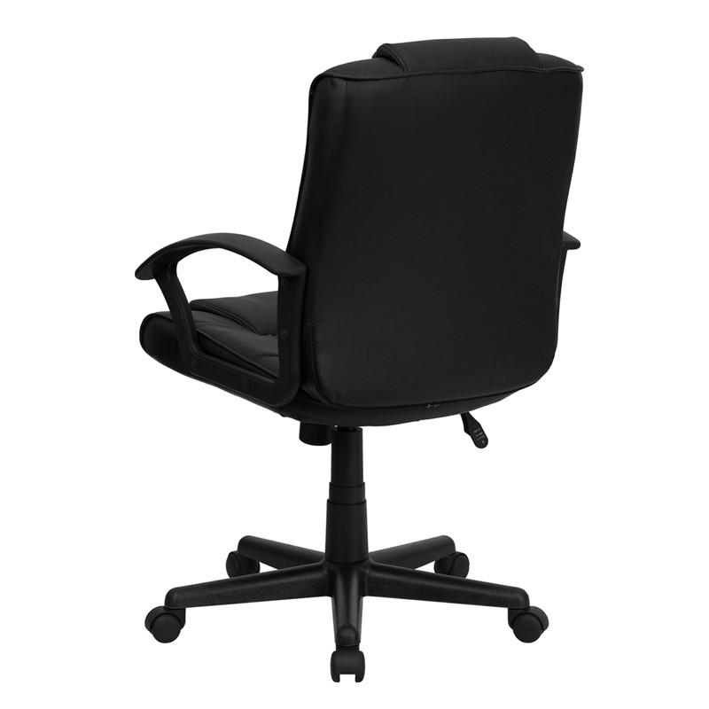 Flash Furniture Mid-Back Black Leather Swivel Task Chair
