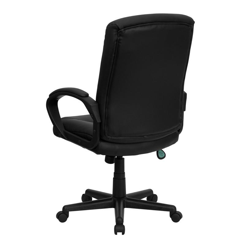 Flash Furniture Mid-Back Black Leather Swivel Task Chair