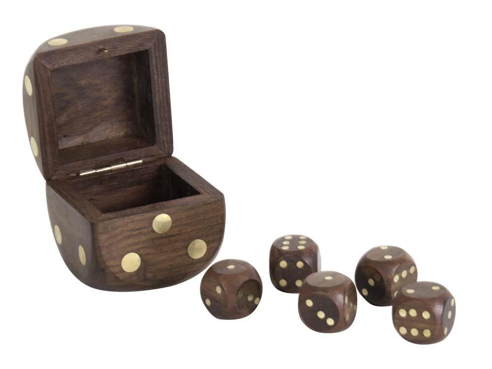 Dice Box With 5 Dices By Authentic Models